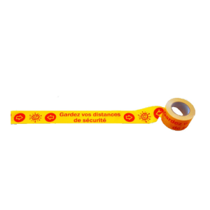Rubalise recyclable Gardez vos distances de 75mm x 250m pour signalisation sécuritaire.