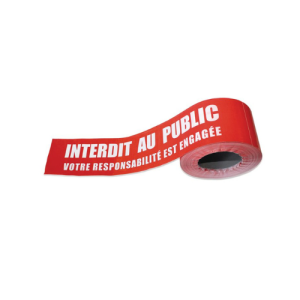 Ruban de signalisation interdit au public en polyéthylène non adhésif 75mm x 250m