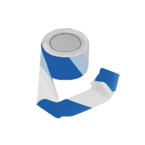 Ruban de balisage à chevrons bleu et blanc en polyéthylène