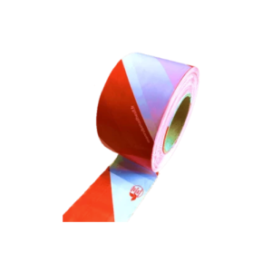 Ruban de balisage chevrons rouge et blanc en polyéthylène végétal