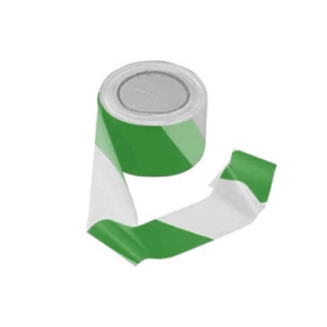 Ruban de balisage à chevrons vert et blanc en polyéthylène